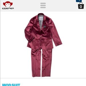 Appaman boys velvet suit merlot